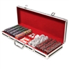 500 Ace King Suited Poker Chip Set with Black Aluminum Case