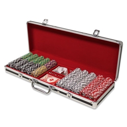 500 Ben Franklin Poker Chip Set with Black Aluminum Case