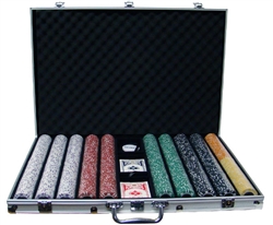 1,000 Coin Inlay Poker Chip Set with Aluminum Case