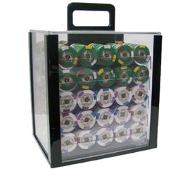 1,000 King's Casino Poker Chip Set with Acrylic Carrying Case