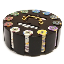 300 King's Casino Poker Chip Set with Wooden Carousel