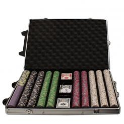 1,000 Milano Poker Chip Set with Rolling Case 