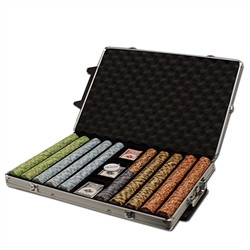 1,000 Monte Carlo Poker Chip Set with Rolling Case