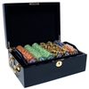 500 Monte Carlo Poker Chip Set with Black Mahogany Case