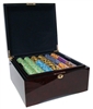 750 Monte Carlo Poker Chip Set with Mahogany Case