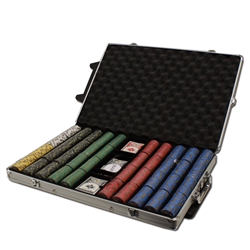 1,000 Nevada Jack Poker Chip Set with Rolling Case