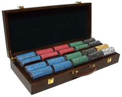 500 Nevada Jack Poker Chip Set with Walnut Case