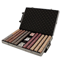 1,000 Nile Club Poker Chip Set with Rolling Case