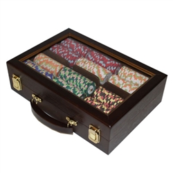 300 Nile Club Poker Chip Set with Walnut Case