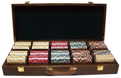 500 Nile Club Poker Chip Set with Walnut Case