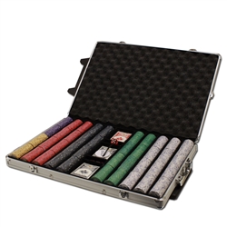 1,000 Scroll Poker Chip Set with Rolling Case 