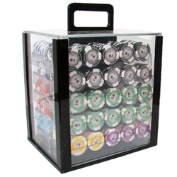 1,000 Tournament Pro Poker Chip Set with Acrylic Carrying Case