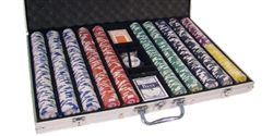 1,000 Tournament Pro Poker Chip Set with Aluminum Case 