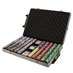 1,000 Tournament Pro Poker Chip Set with Rolling Case