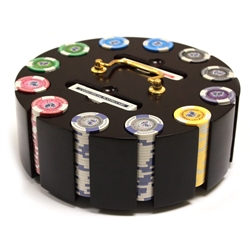 300 Tournament Pro Poker Chip Set with Wooden Carousel