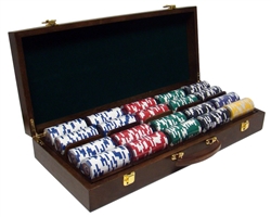 500 Tournament Pro Poker Chip Set with Walnut Case