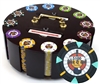 300 'Rock & Roll' Poker Chip Set with Wooden Carousel