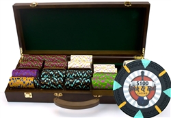 500 'Rock & Roll' Poker Chip Set with Walnut Case
