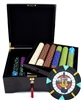 750 'Rock & Roll' Poker Chip Set with Mahogany Case