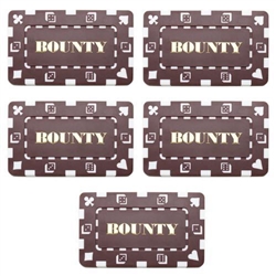5 Denominated Poker Plaques Brown BOUNTY