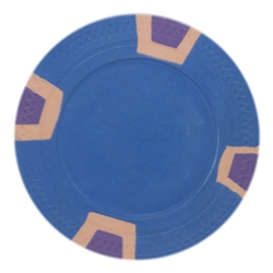 Double Trapezoid Poker Chips - Blue