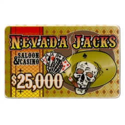 5 $25,000 Nevada Jack Ceramic Poker Plaques