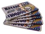 5 $100,000 Nevada Jack Ceramic Poker Plaques
