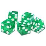 5 Green 19mm Grade A Precision Dice with Matching Serial Numbers