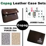 Copag 1546 Black/Gold Poker Jumbo with Leather Case