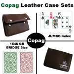Copag 1546 Green/Blue Bridge Jumbo Leather Case