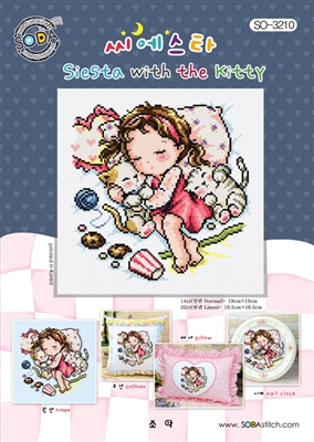 SO-3210 Siesta with the Kitty Cross Stitch Chart