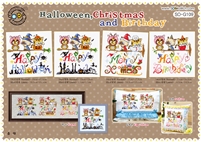 SO-G109 Halloween,Christmas and Birthday Cross Stitch Chart