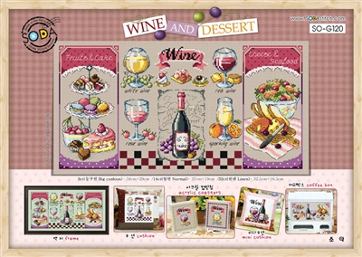 SO-G120 Wine and Dessert Cross Stitch Chart