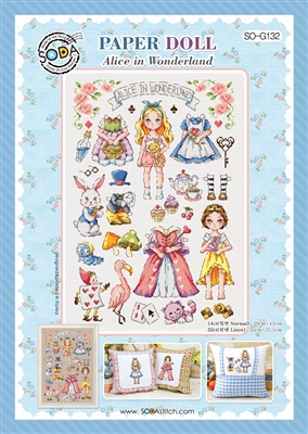 SO-G132 PAPER DOLL-Alice in Wonderland Cross Stitch Chart