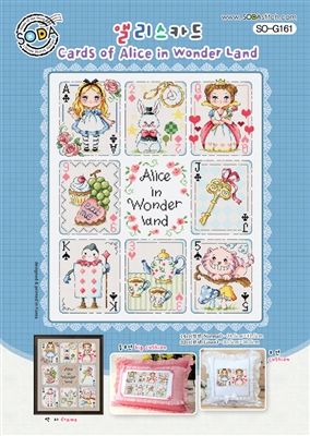 SO-G161 Cards of Alice in Wonder Land Cross Stitch Chart