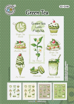 SO-G166 Green Tea Cross Stitch Chart