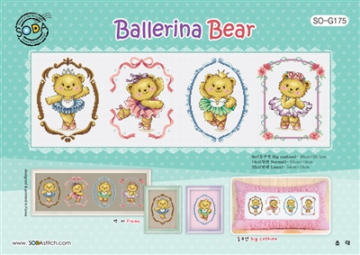 SO-G175 Ballerina Bear Cross Stitch Chart