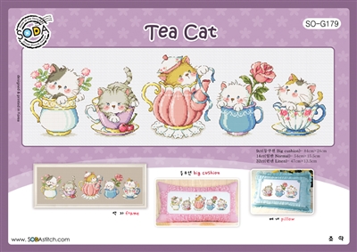 SO-G179 Tea Cat Cross Stitch Chart