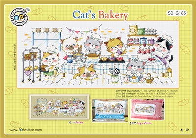 SO-G185 Cats' bakery Cross Stitch Chart