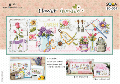 SO-G34 Flower Garden Cross Stitch Chart