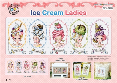 SO-G76 Ice Cream Ladies Cross Stitch Chart