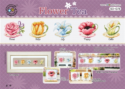 SO-G78 Flower Tea Cross Stitch Chart