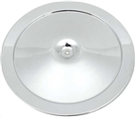 Factory Correct Chrome Air Cleaner Cover Lid with Silk Screened Service Instructions, Curved Design
