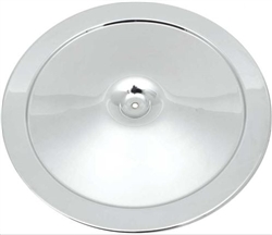 Chevelle and Nova Factory Correct Chrome Air Cleaner Cover Lid with Silk Screened Service Instructions, Curved Design