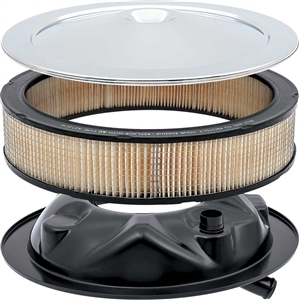 Chrome Air Cleaner Kit with Factory Correct Lid w/ Service Instructions, Base, and Filter