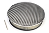 Air Cleaner Assembly, Round Open Element, POLISHED ALUMINIUM Finned Classic Ribbed Design