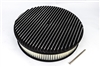 Air Cleaner Assembly, Round Open Element, BLACK ALUMINIUM Finned Classic Ribbed Design