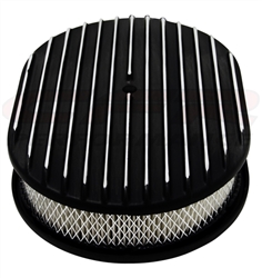 Air Cleaner Assembly, 12" Oval Open Element, BLACK ALUMINIUM FULL FINNED
