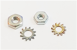 image of 1964 - 1972 Starter Motor Solenoid Terminal Nut and Star Washer Set