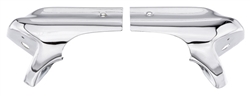 1966 - 1967 Chevelle Convertible Header Chrome Trim End Caps, Pair
